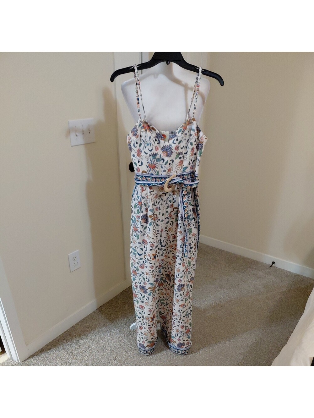 Farm Rio Floral Delhi Tapestry Linen Jumpsuit Sz M EUC #913
